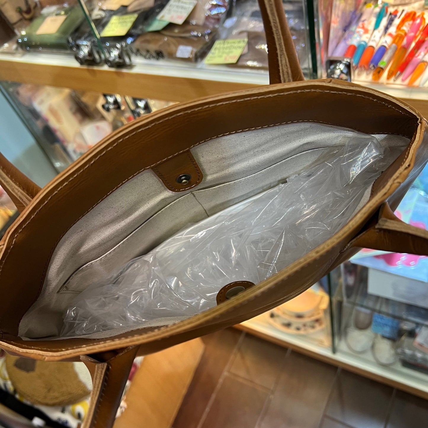 Sale- Kanmi Caramel Leather Egg Bag, made in Japan