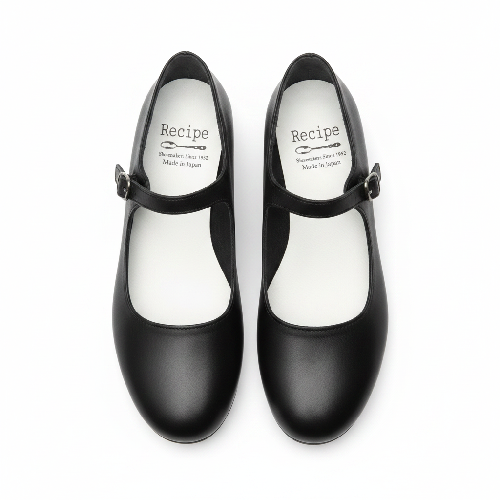 Recipe Mary Jane Leather Shoes, 3 Colors, made in Japan