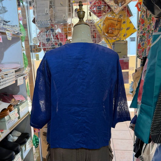 Mizuiro Ind Blue Linen Shirt, made in Japan