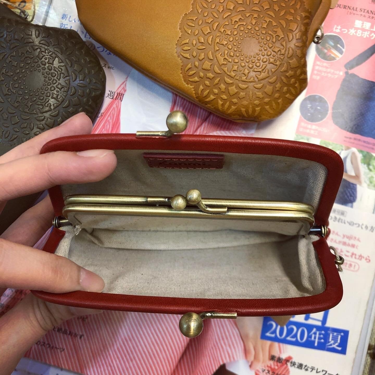 Sale- Kanmi Leather Red Wallet, made in Japan