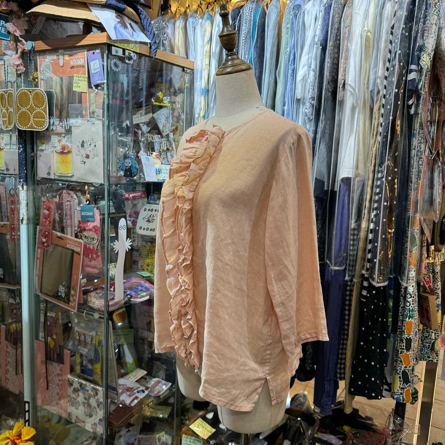 EXTRA20- A* koloni Pink Linen Shirt