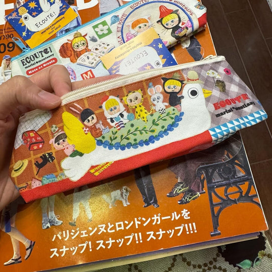 Ecoute铅笔袋,文具袋,2种颜色,日本制造