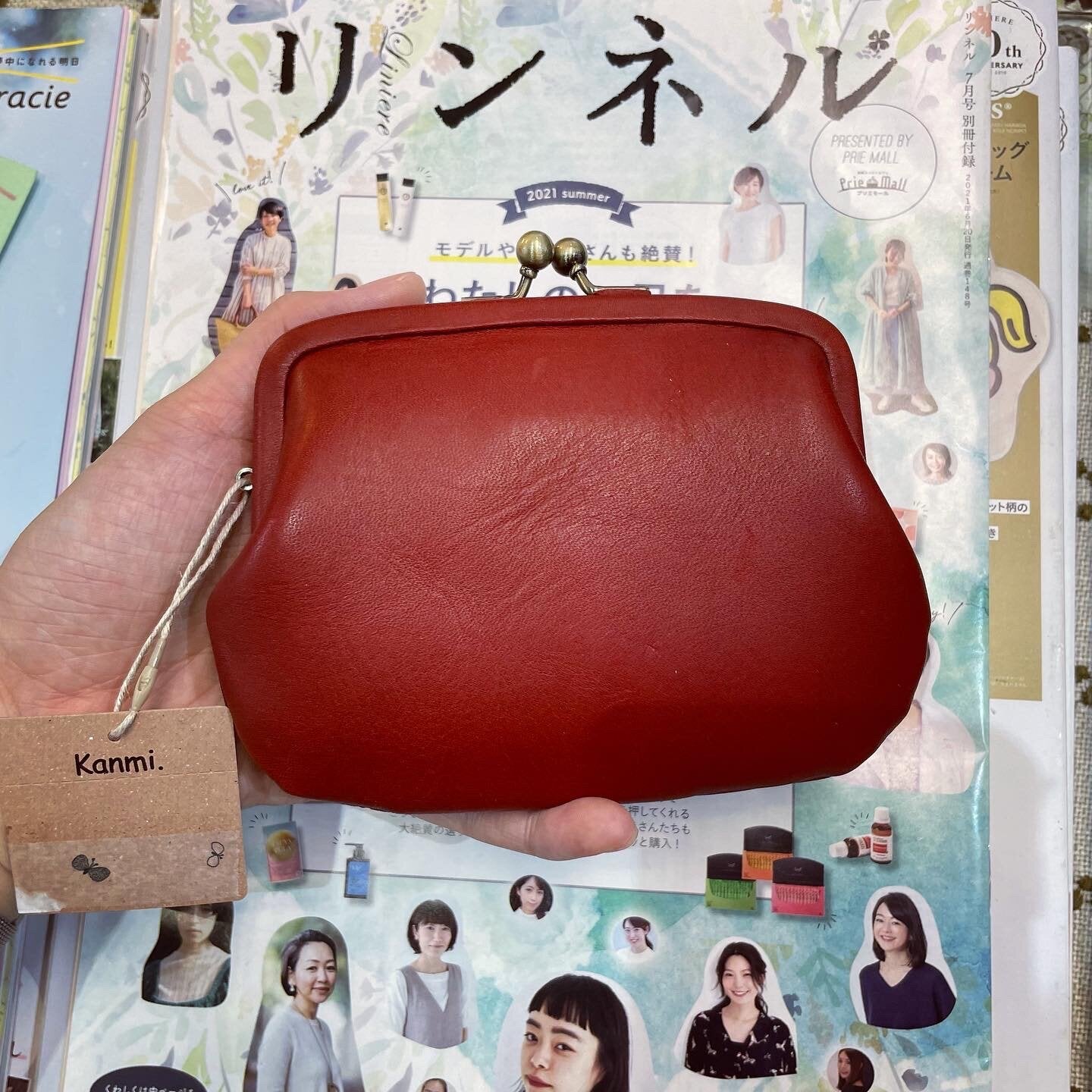 Sale- Kanmi Leather Red Wallet, made in Japan