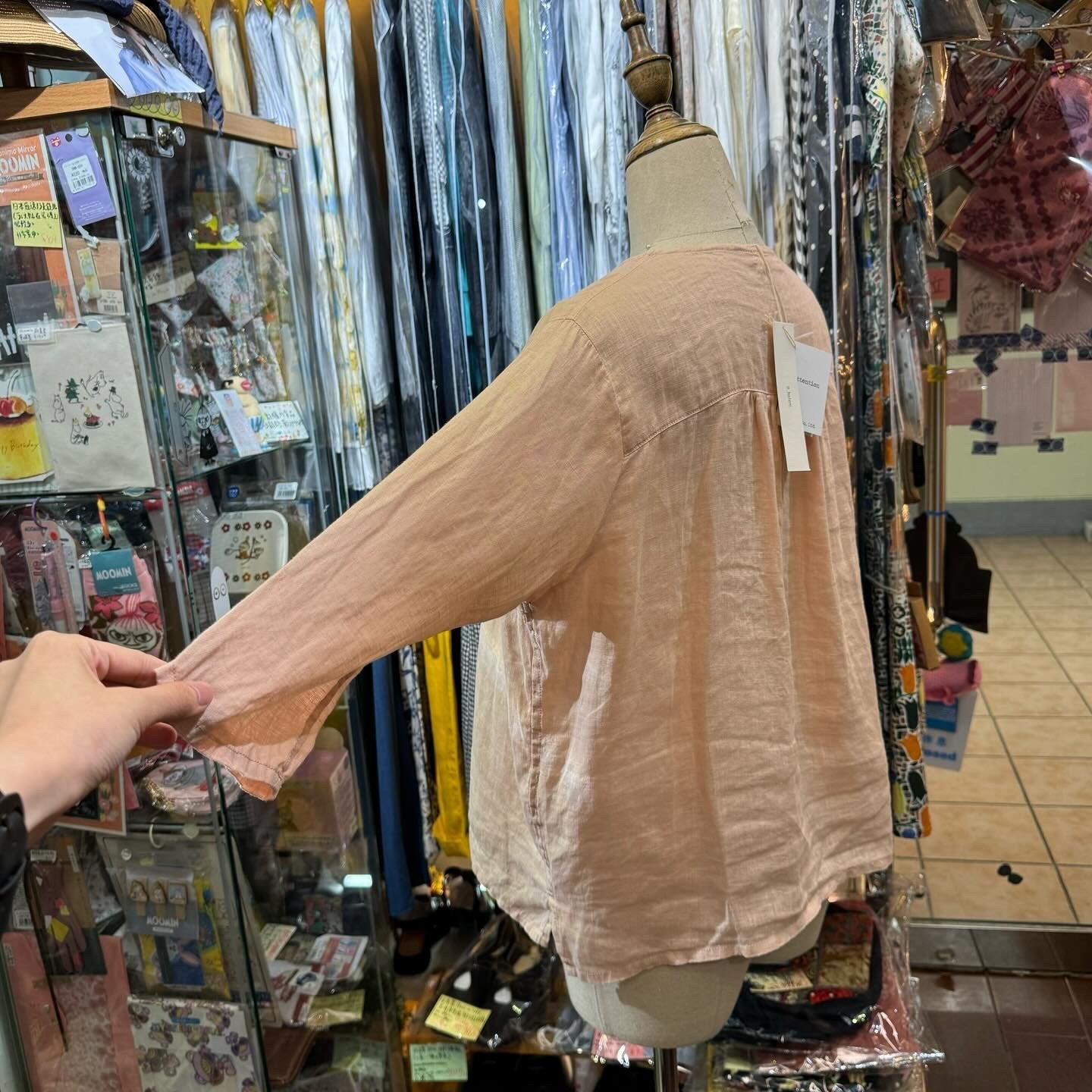 EXTRA20- A* koloni Pink Linen Shirt