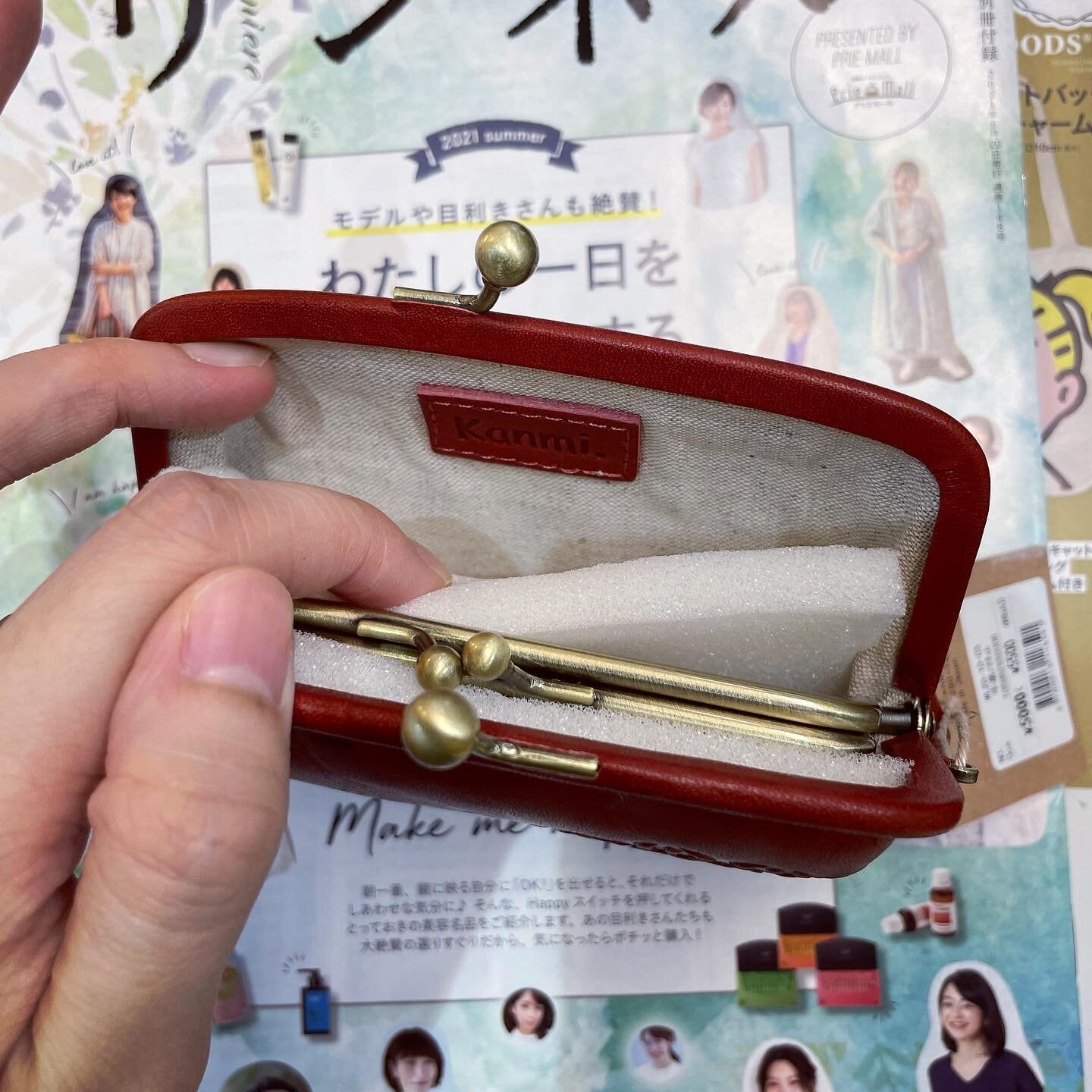 Sale- Kanmi Leather Red Wallet, made in Japan
