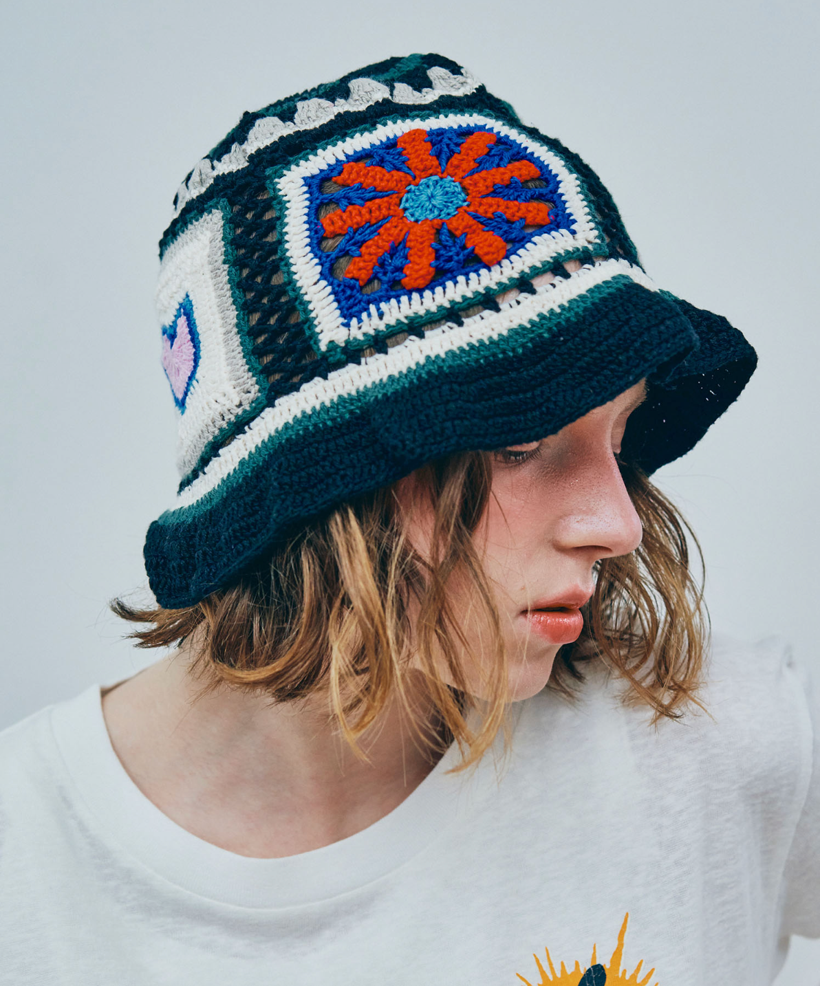 RNA Black MIX Motif Handcraft Crochet Hat