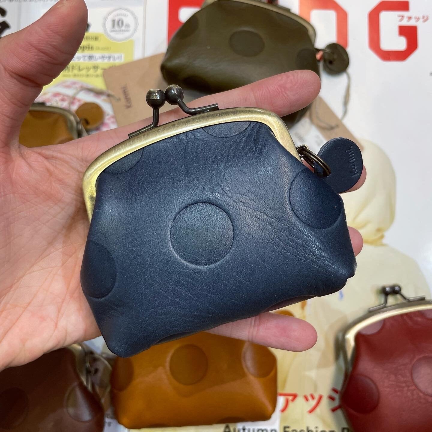 Kanmi Leather Coin Bags, 7 Colors, made in Japan