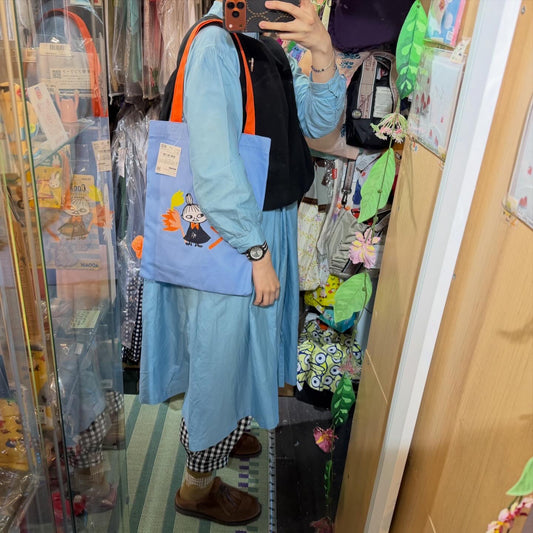 Little My Blue Embroidered Tote Bag