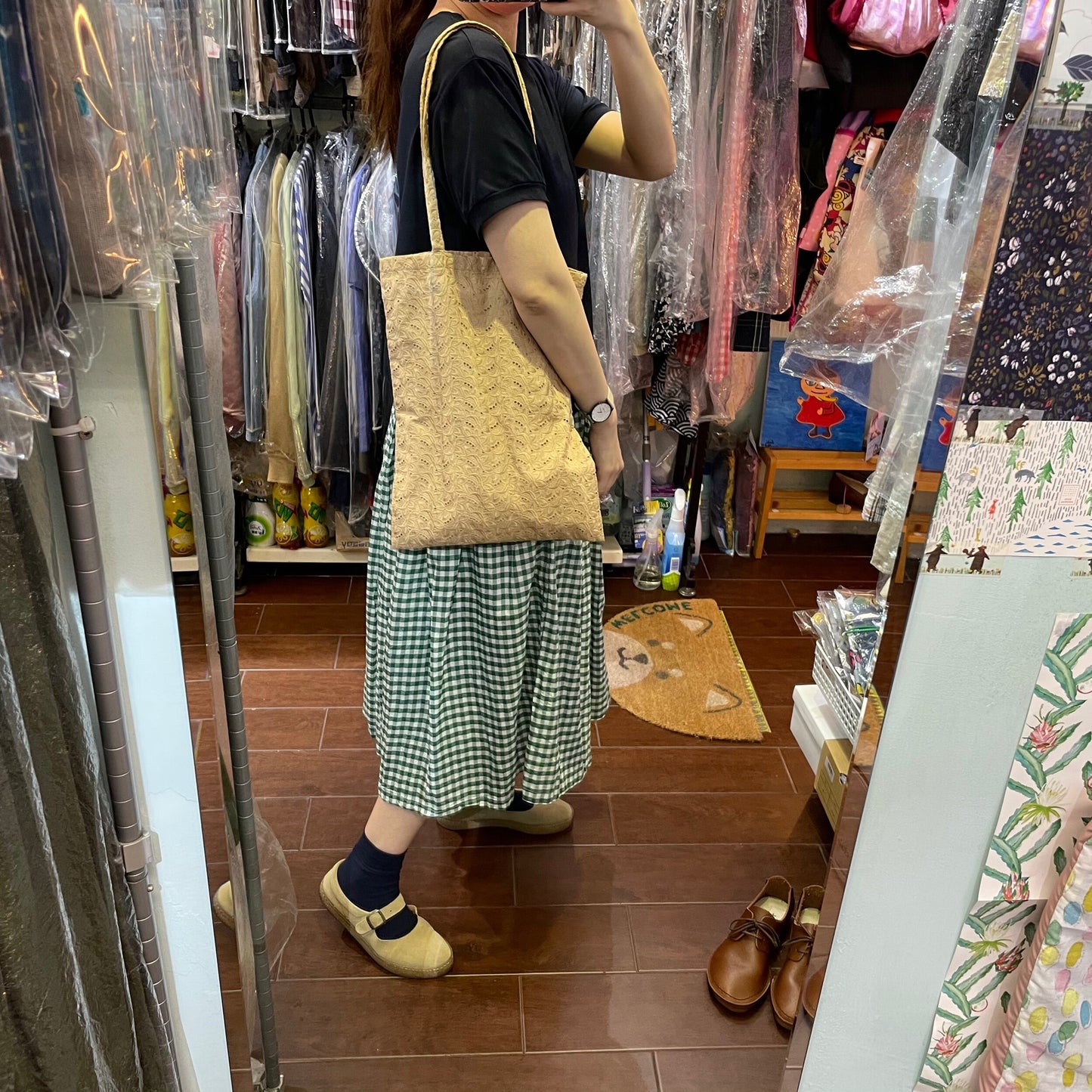 Sale- Spologum Beige Lace Tote Bag, made in Japan