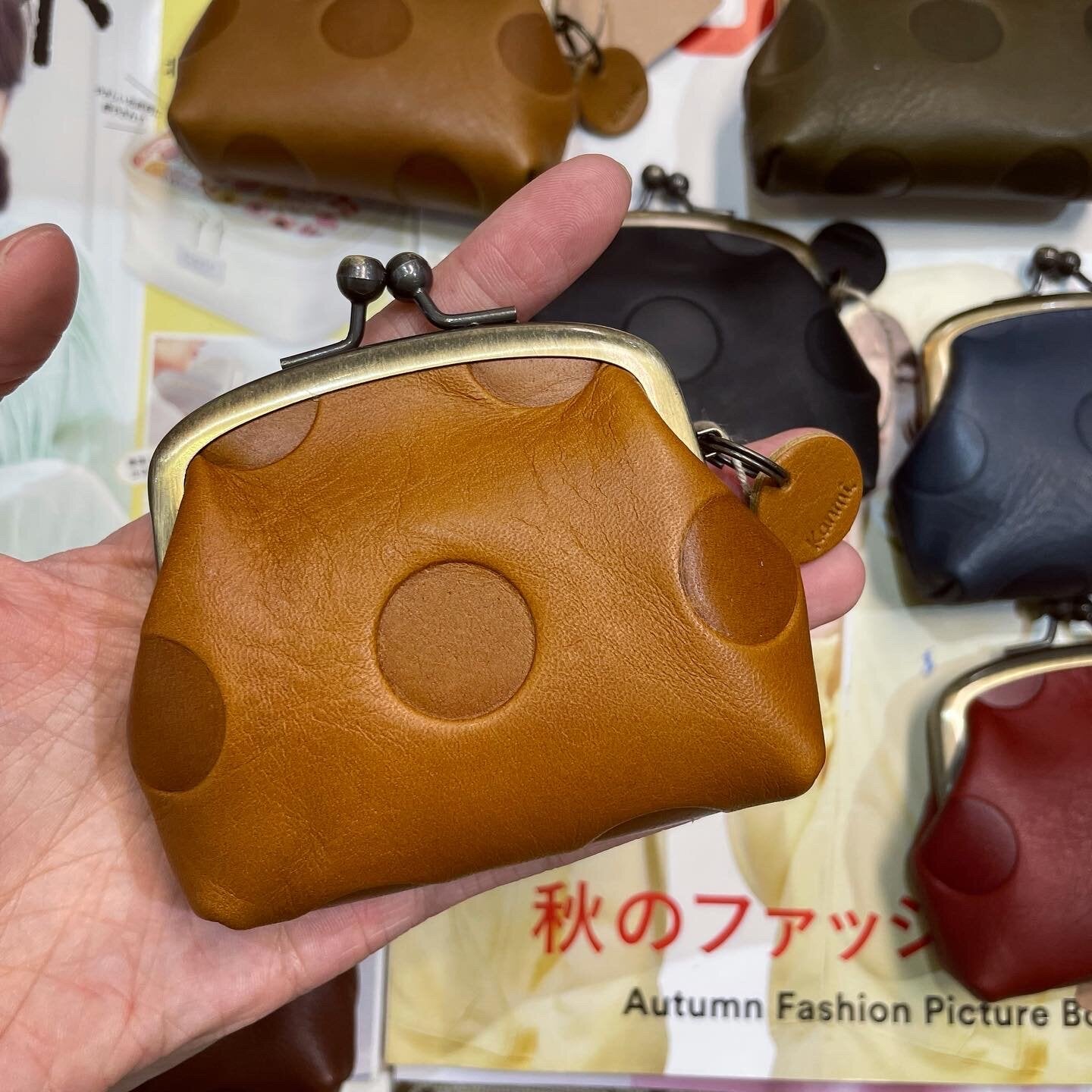 Kanmi Leather Coin Bags, 7 Colors, made in Japan