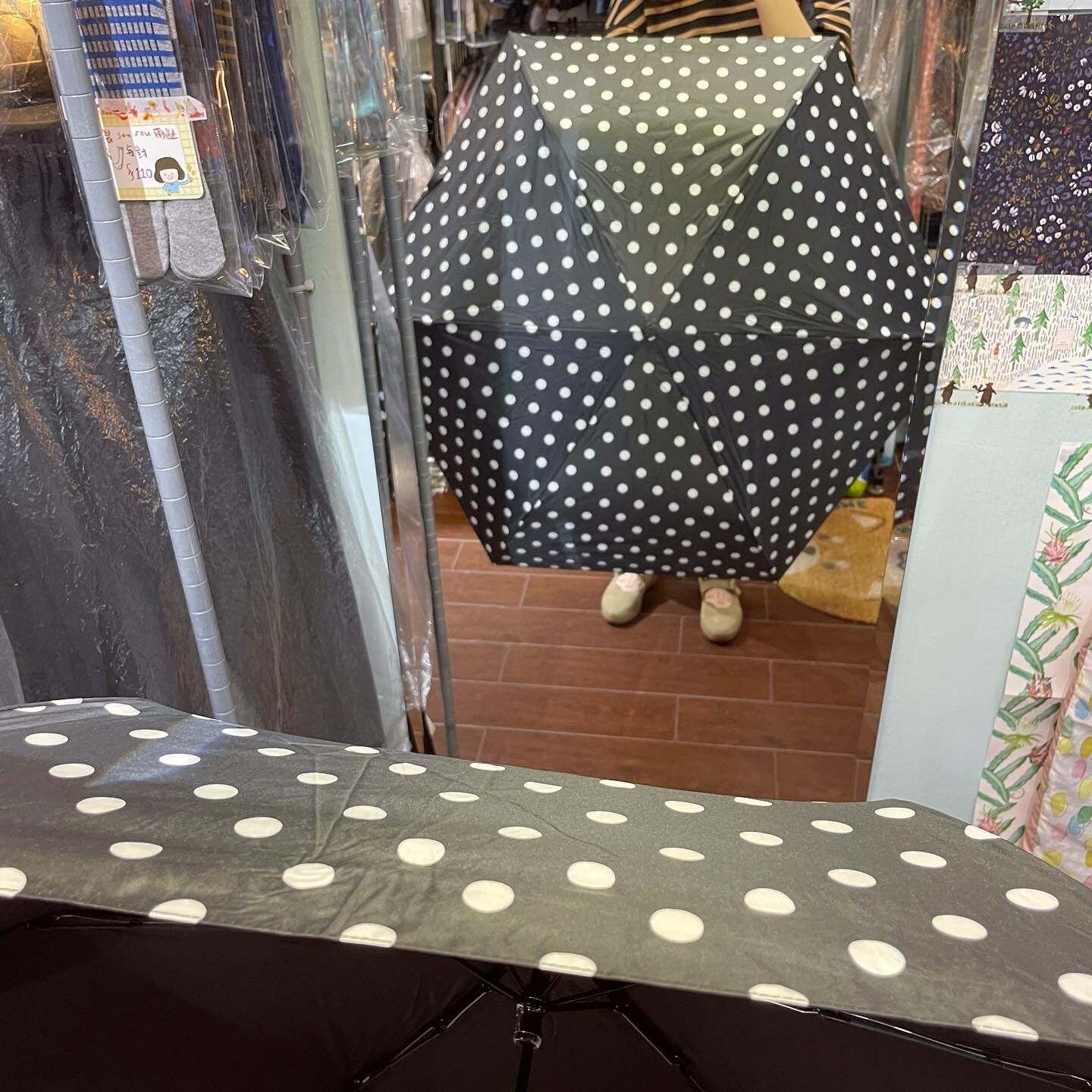 Sale- Ichi ~ Loiter Polka Black Umbrella