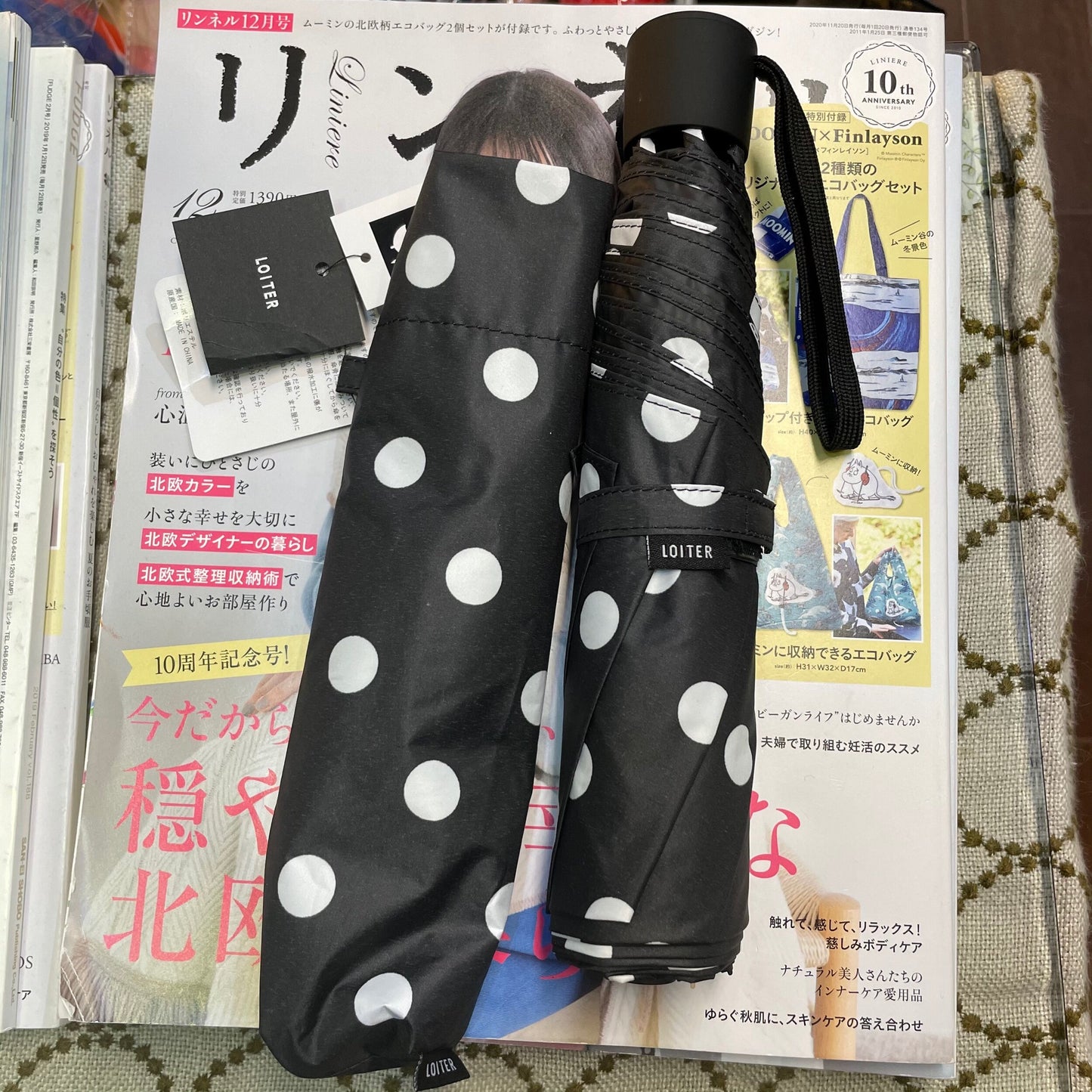 Sale- Ichi ~ Loiter Polka Black Umbrella