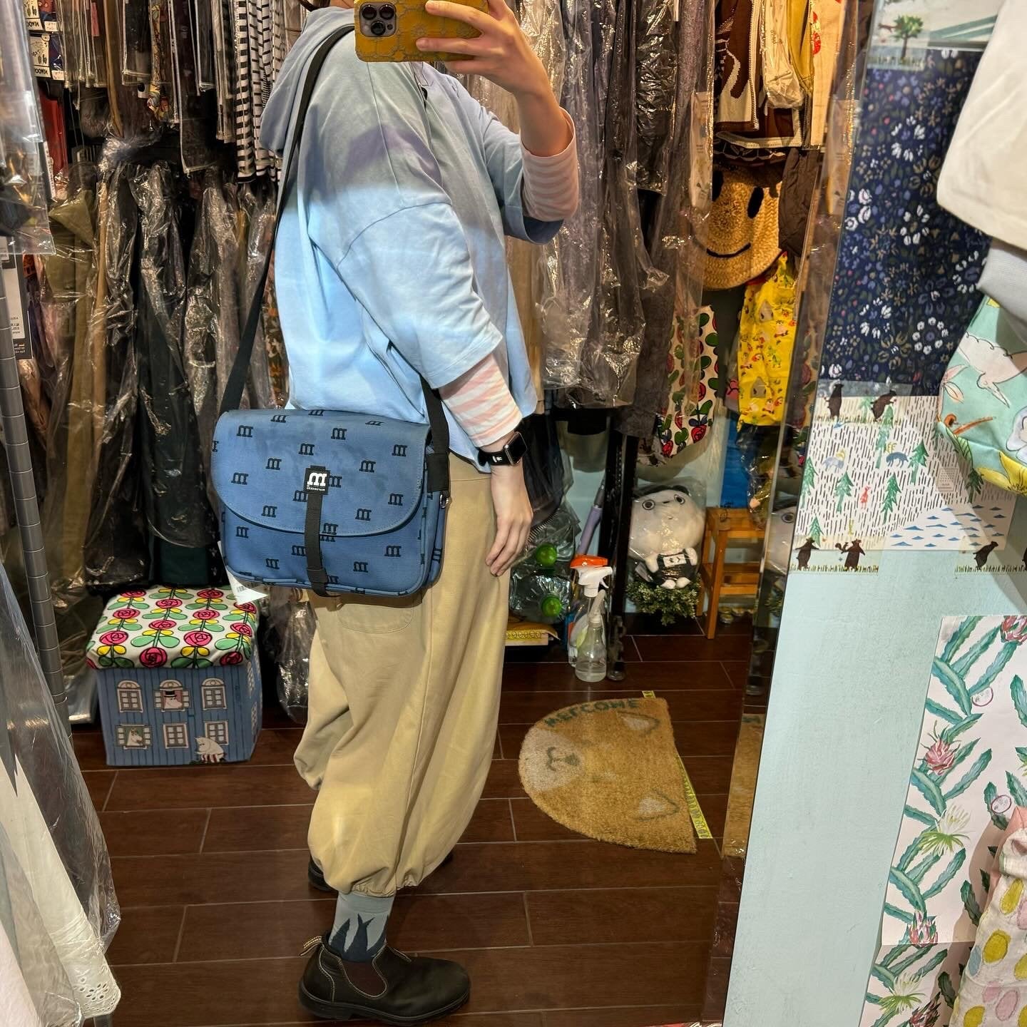 Sale- Marimekko Navy Logomania Shoulder Bag, made in Estonia