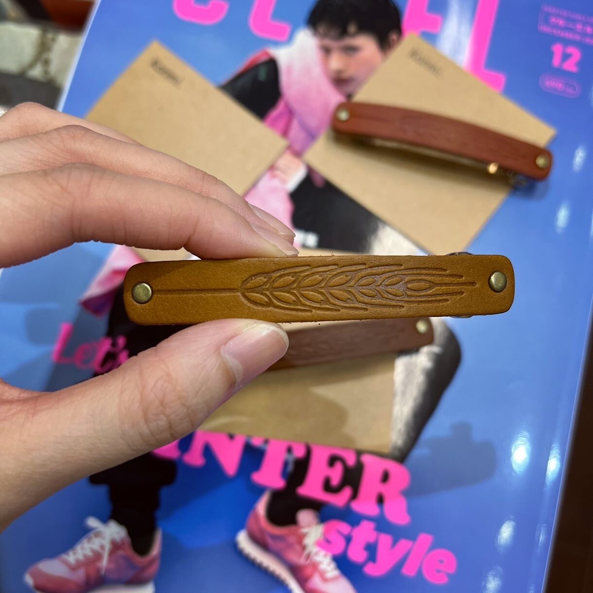 Kanmi Leather Hair Clips, 3 Colors, made in Japan