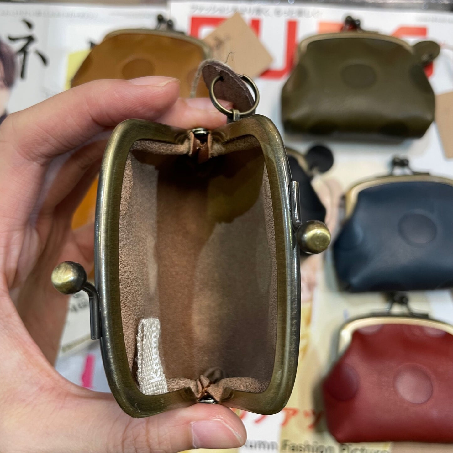 Kanmi Leather Coin Bags, 7 Colors, made in Japan