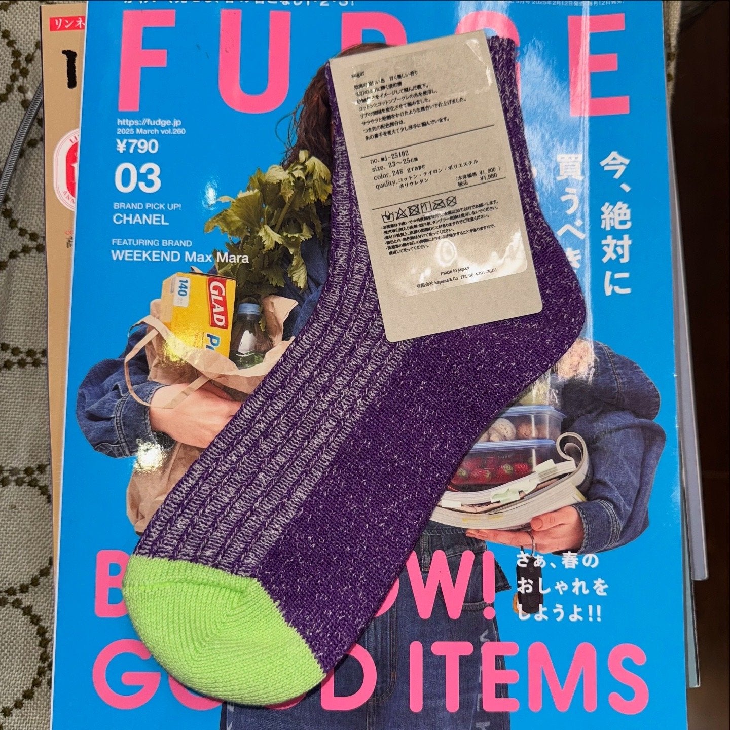 Meri ja kuu Purple Socks, size 23-25cm, made in Japan