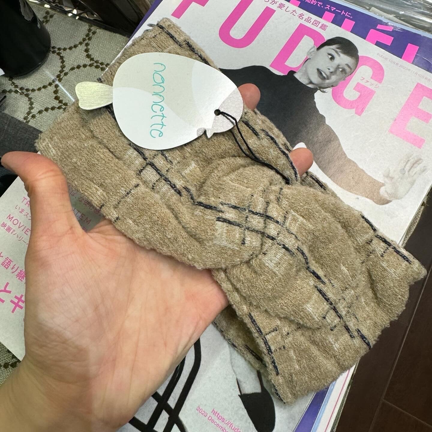 Sale- Nonnette Beige Wool Headband, made in Japan
