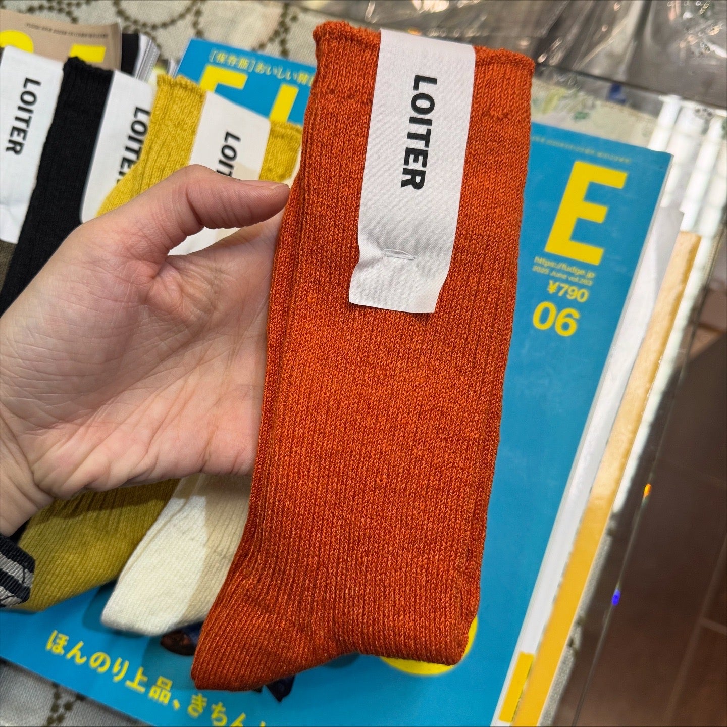 Ichi LOITER Linen Rib Socks, 6 Colos, made in Japan