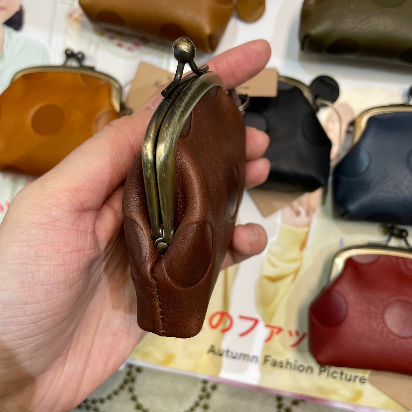 Kanmi Leather Coin Bags, 7 Colors, made in Japan