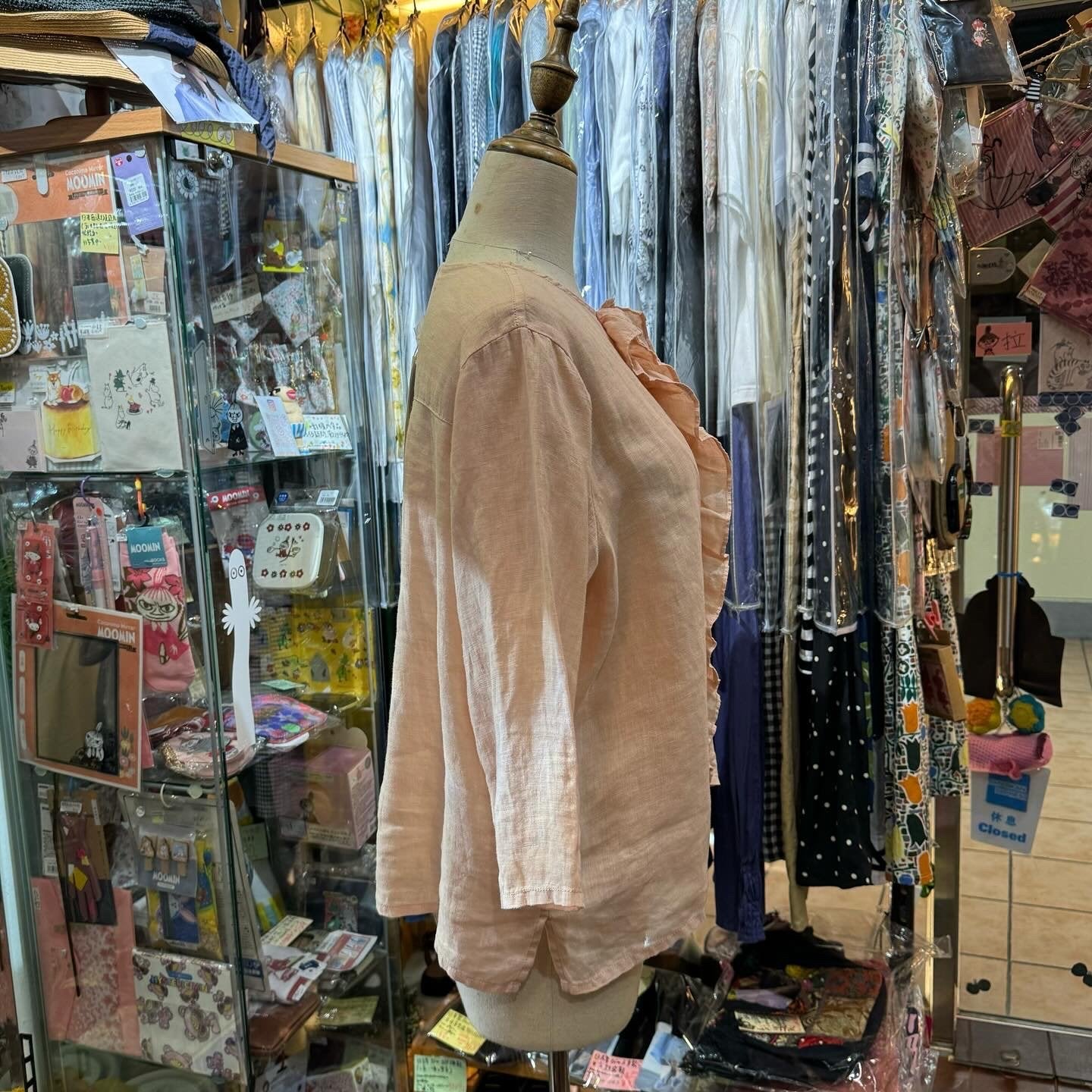 EXTRA20- A* koloni Pink Linen Shirt