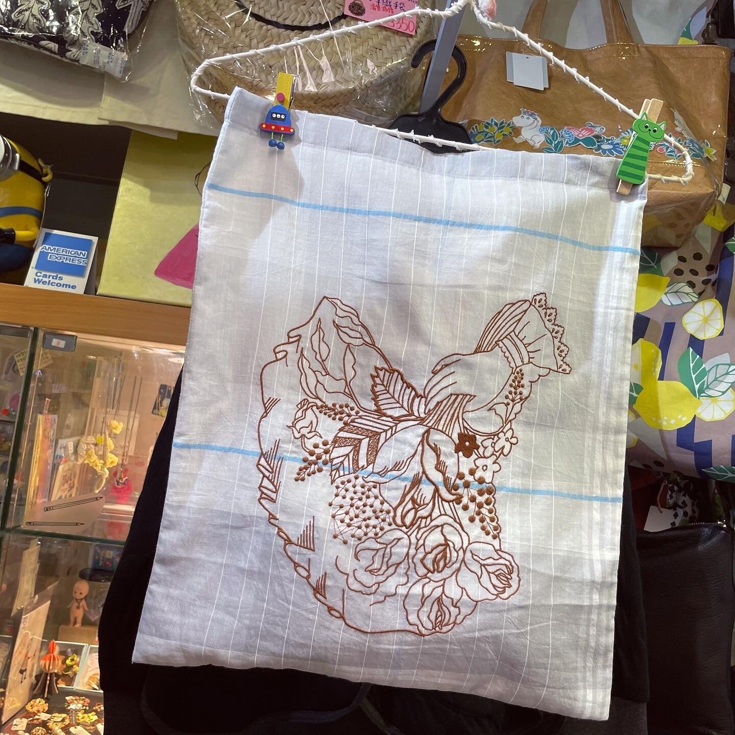 Sale- Mudoca Embroidery Tote Bag, 2 Colors, made in Japan