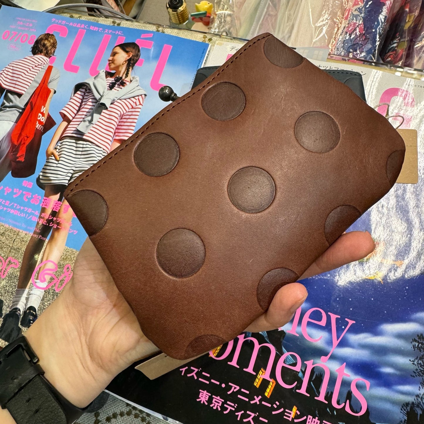 Kanmi Polka Leather Wallet, Coin Bag, 2 Colors, made in Japan