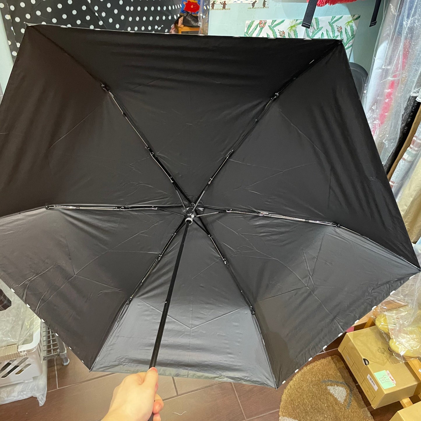 Sale- Ichi ~ Loiter Polka Black Umbrella