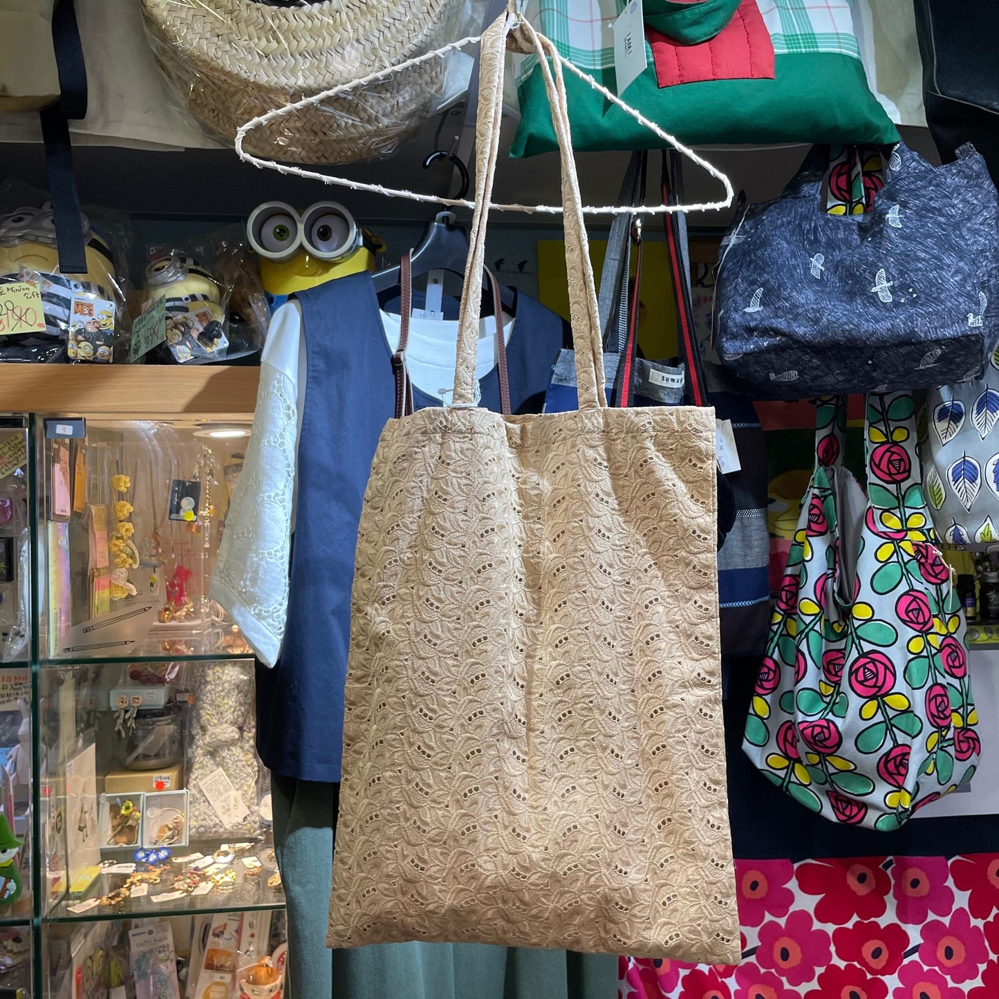 Sale- Spologum Beige Lace Tote Bag, made in Japan