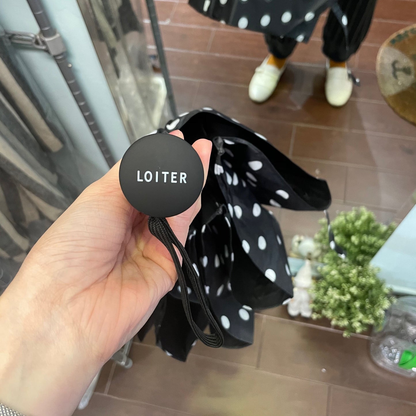 Sale- Ichi ~ Loiter Polka Black Umbrella