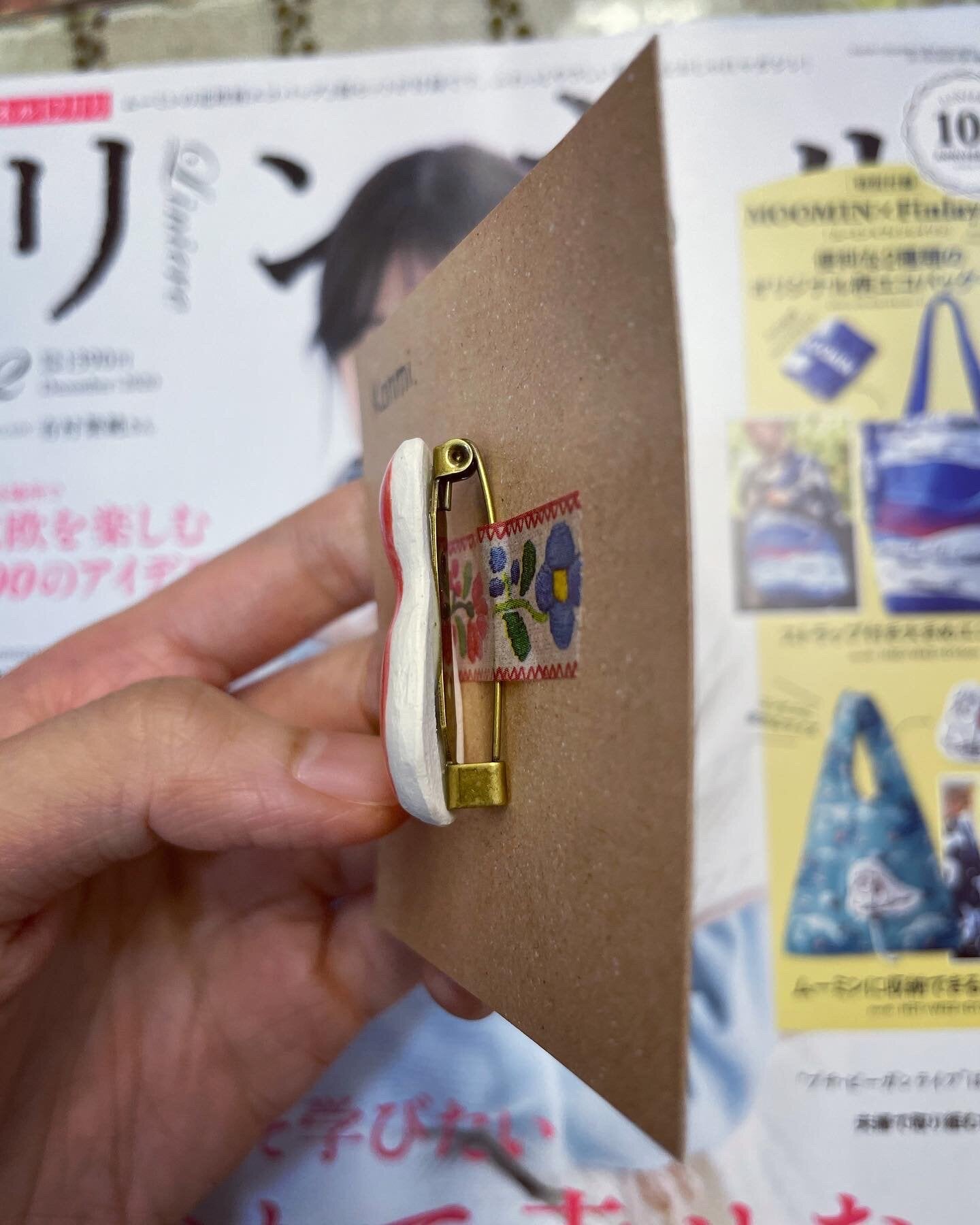 Sale- Kanmi Handmade Ceramic Brooch, made in Japan