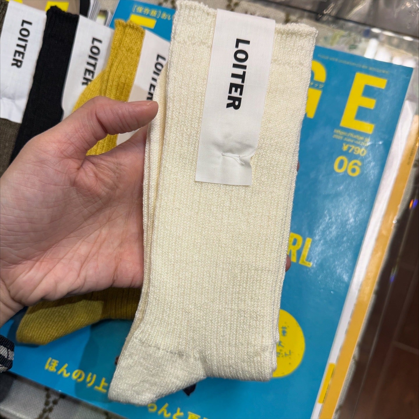 Ichi LOITER Linen Rib Socks, 6 Colos, made in Japan