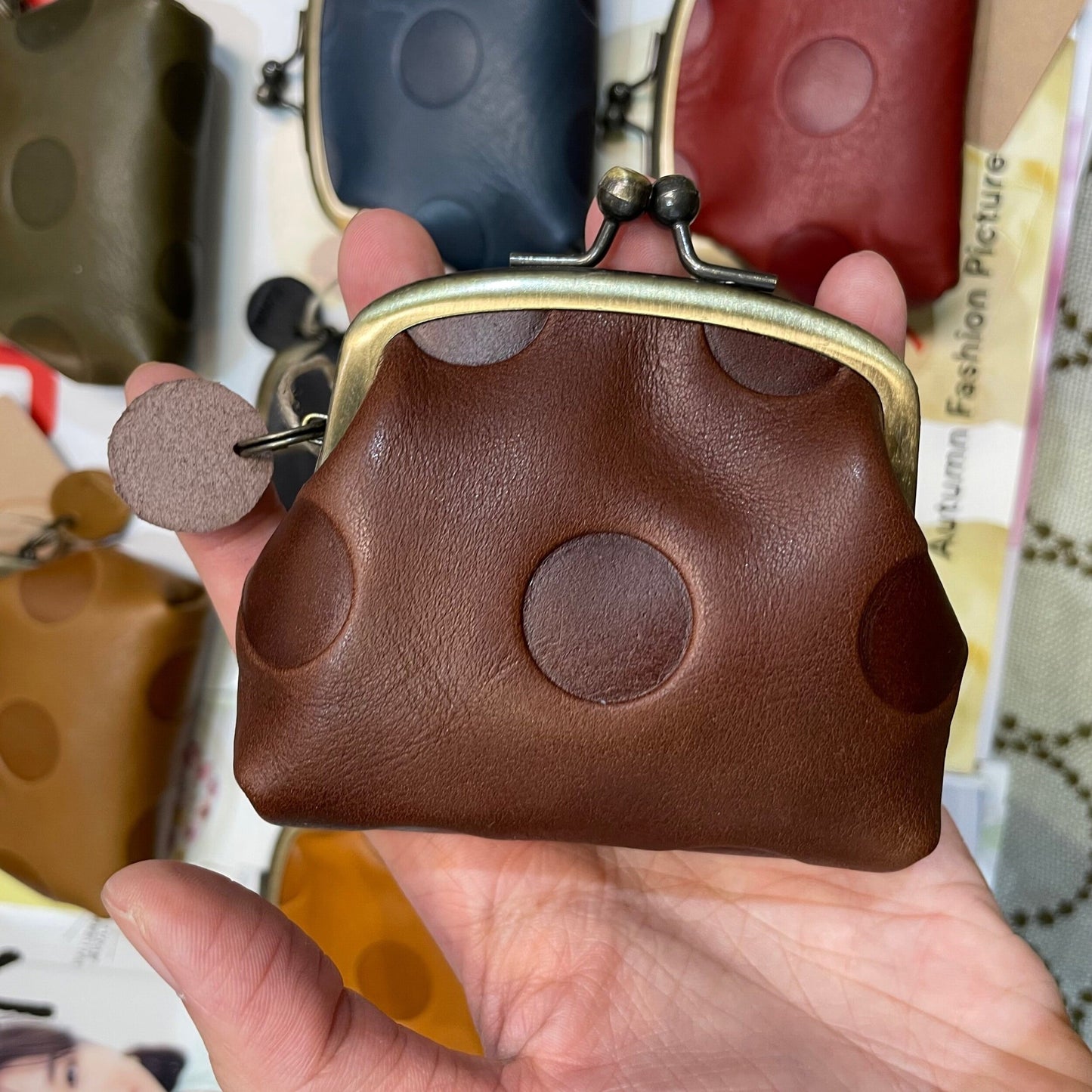 Kanmi Leather Coin Bags, 7 Colors, made in Japan