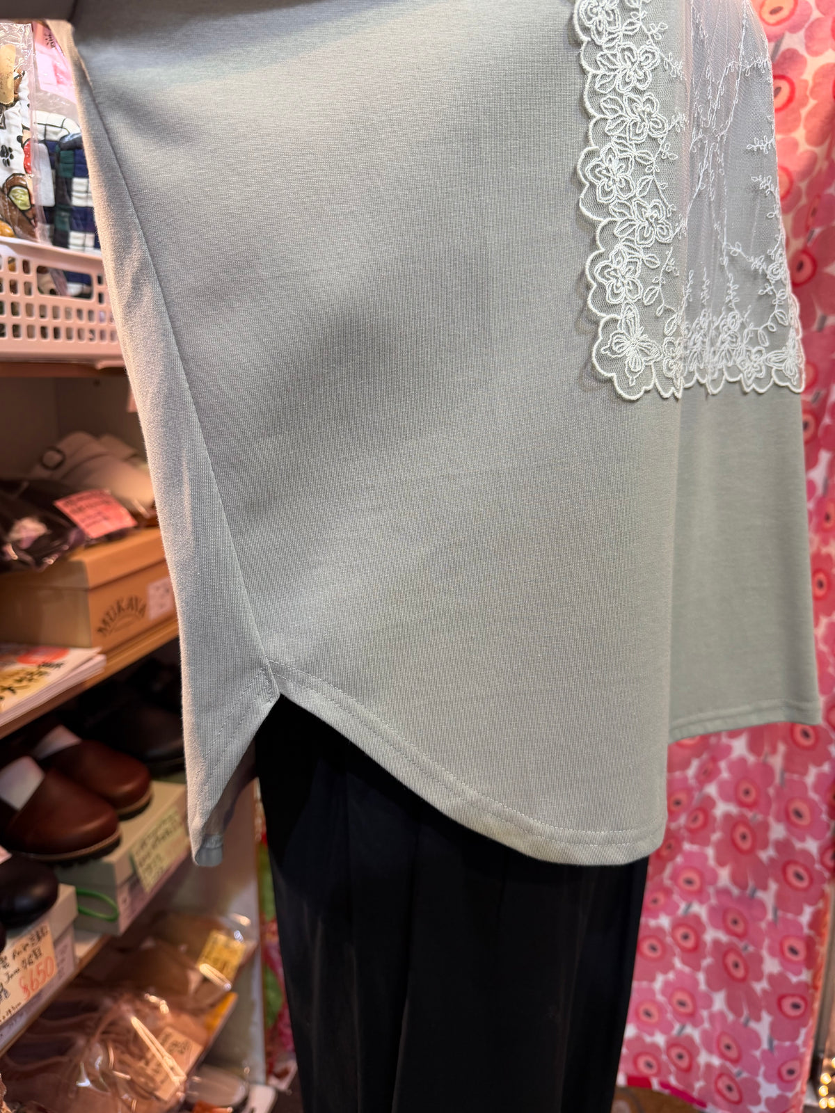 Yarra Grey Lace T-shirt, made in Korea