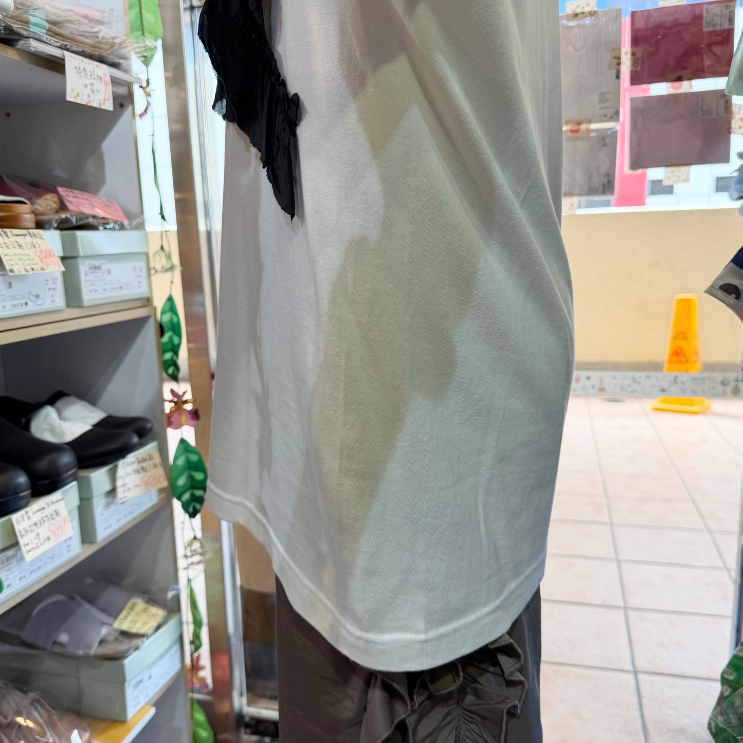 Iki Frill White T-shirt, size M, made in Japan