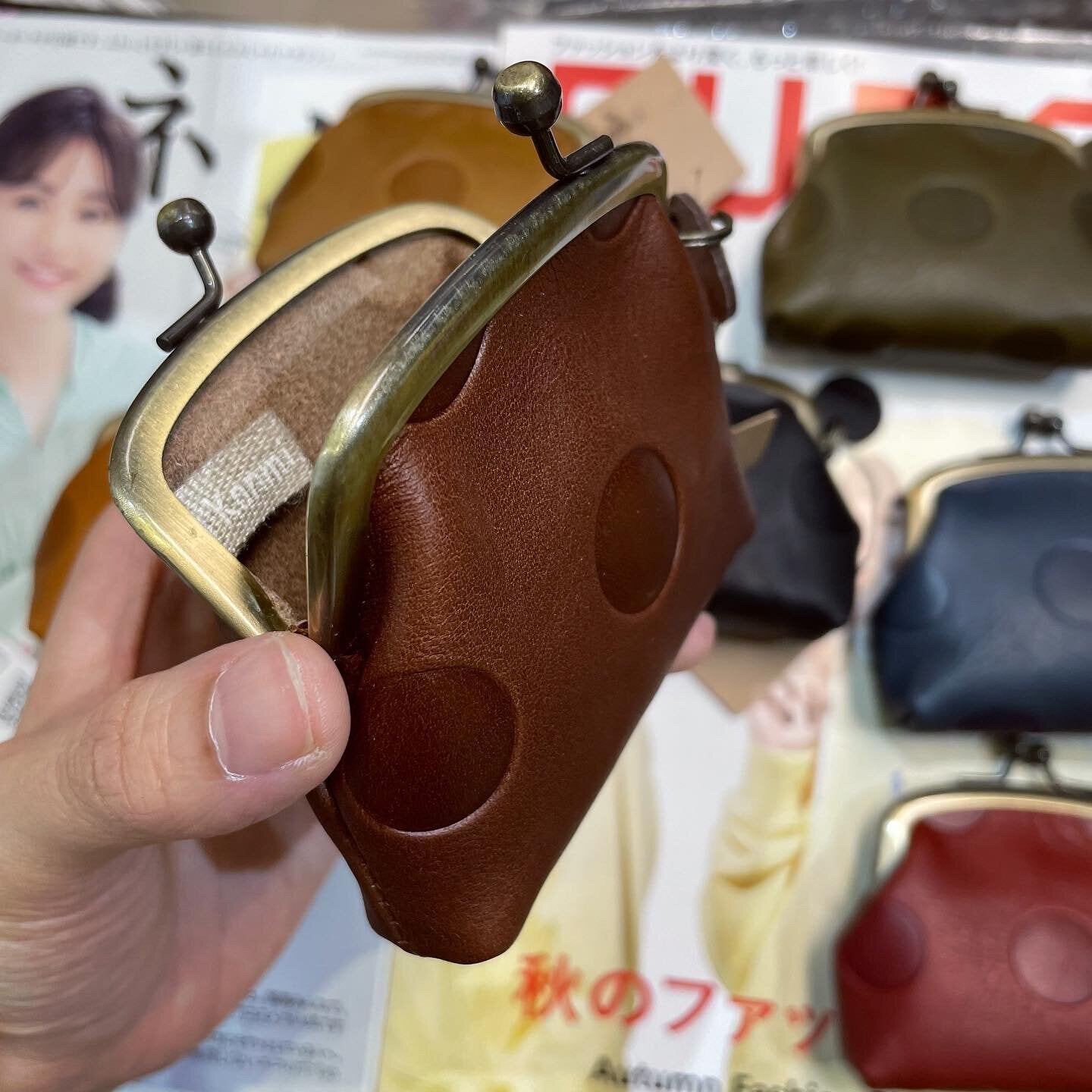 Kanmi Leather Coin Bags, 7 Colors, made in Japan