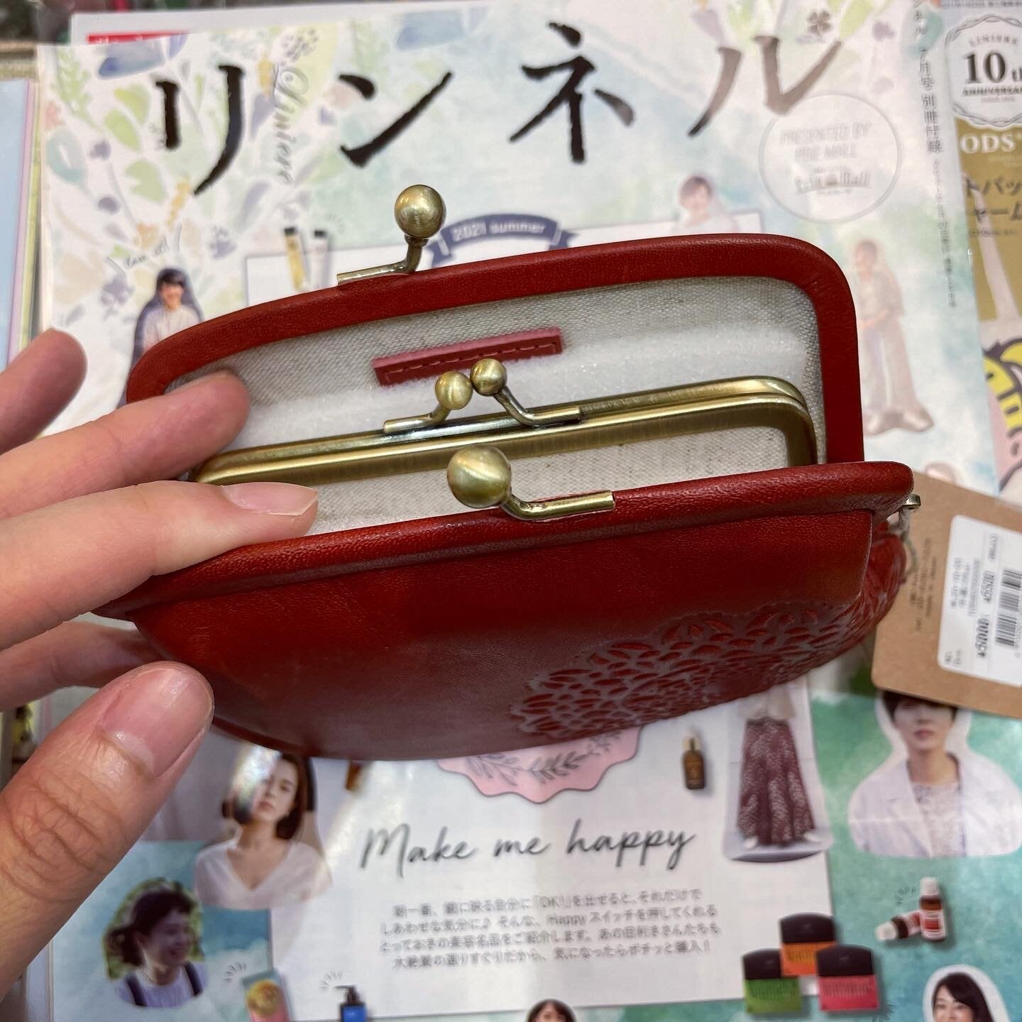 Sale- Kanmi Leather Red Wallet, made in Japan