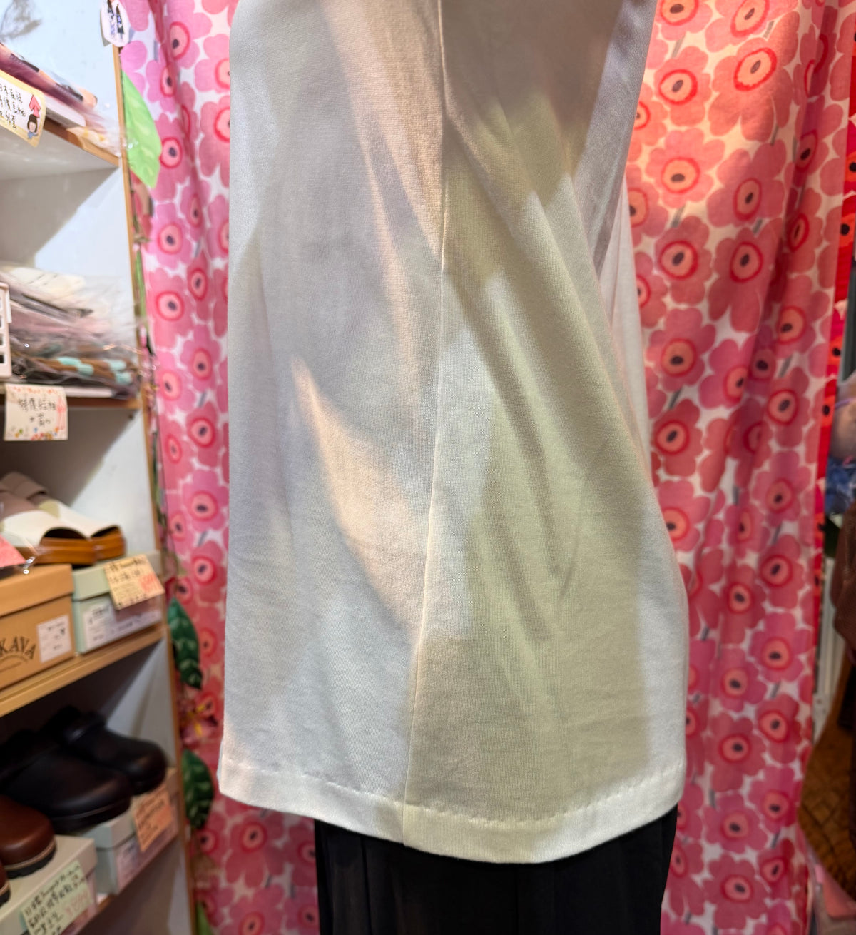 Mizuiro ind White Long Collar T-shirt, made in Japan