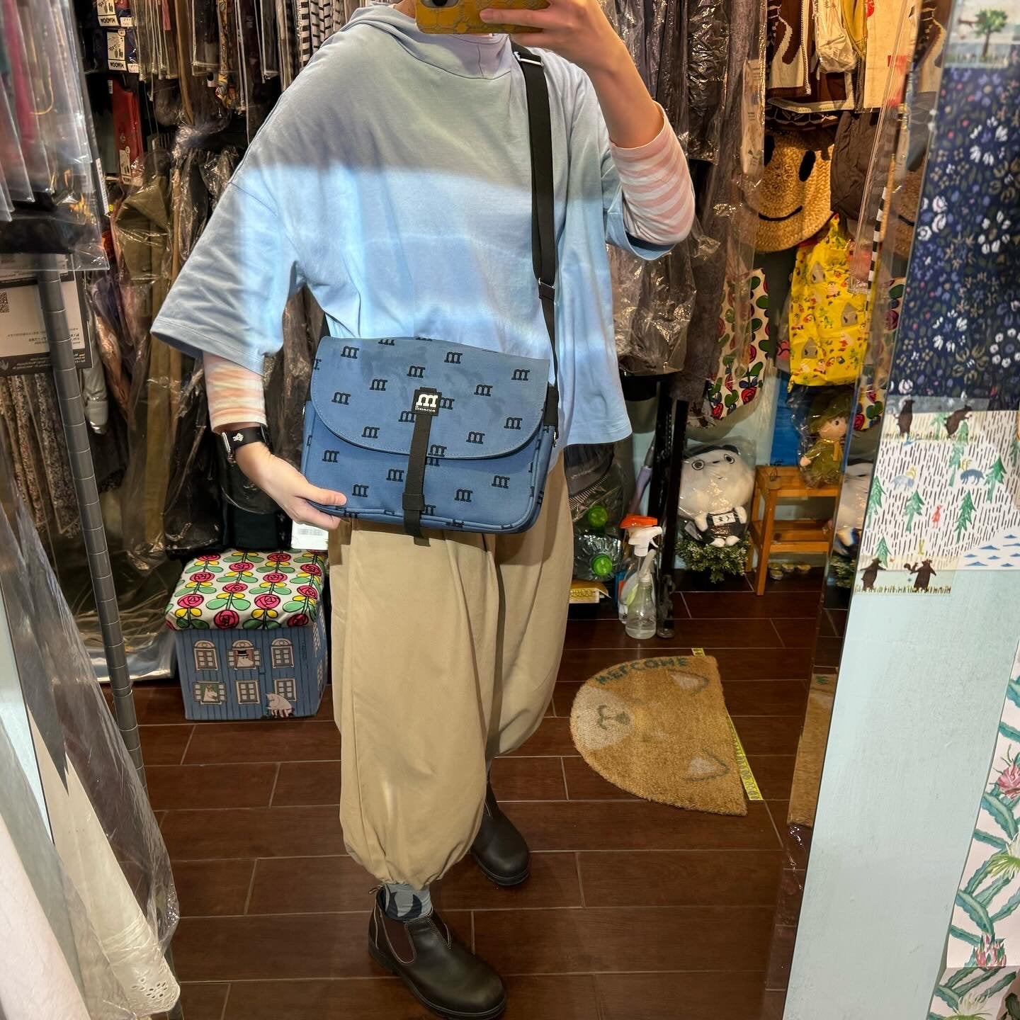 Sale- Marimekko Navy Logomania Shoulder Bag, made in Estonia