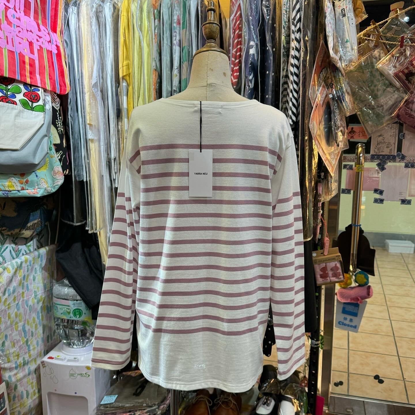 Yarra Pink Striped T-shirt, made in Japan