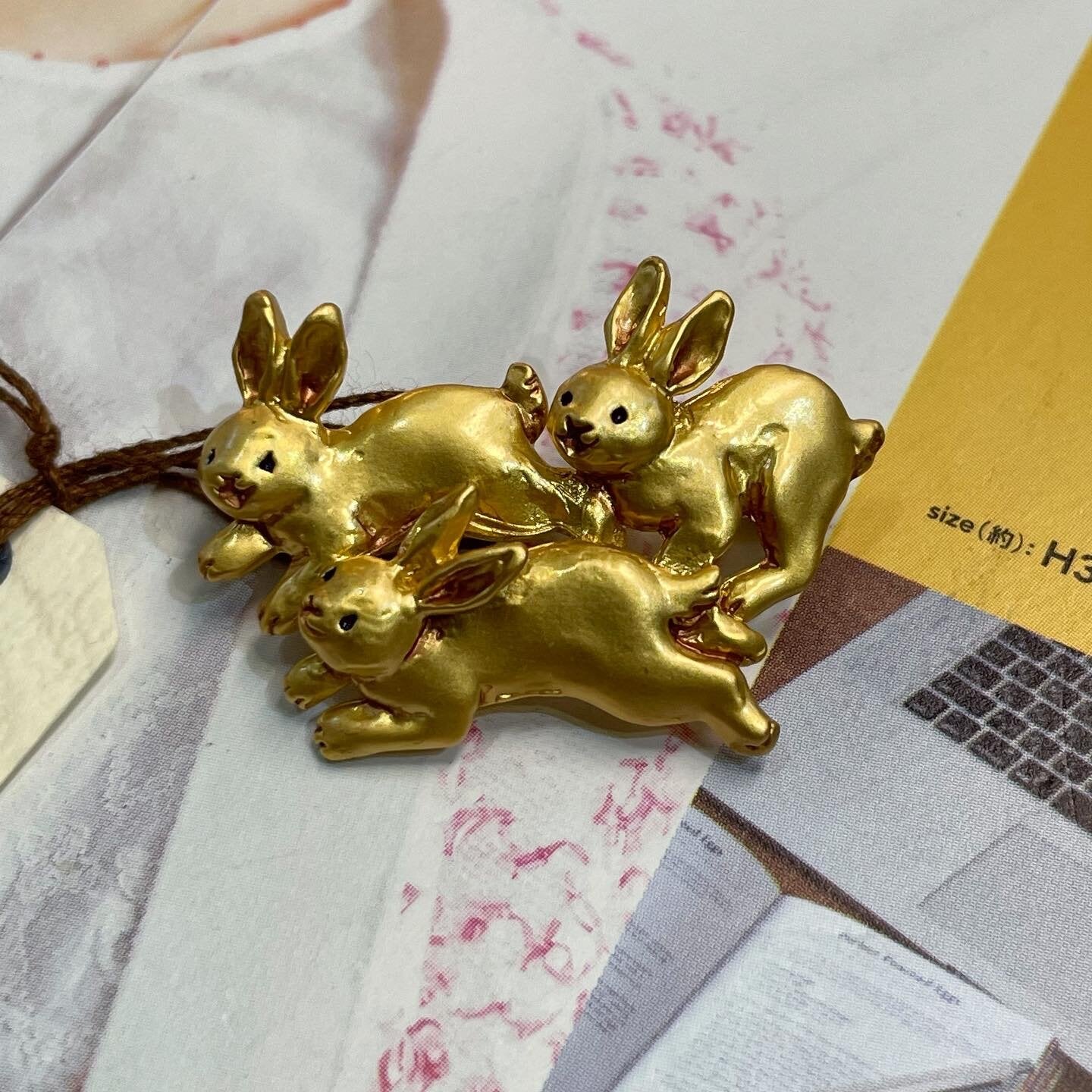Palnart Poc Rabbits Brooch, made in Japan