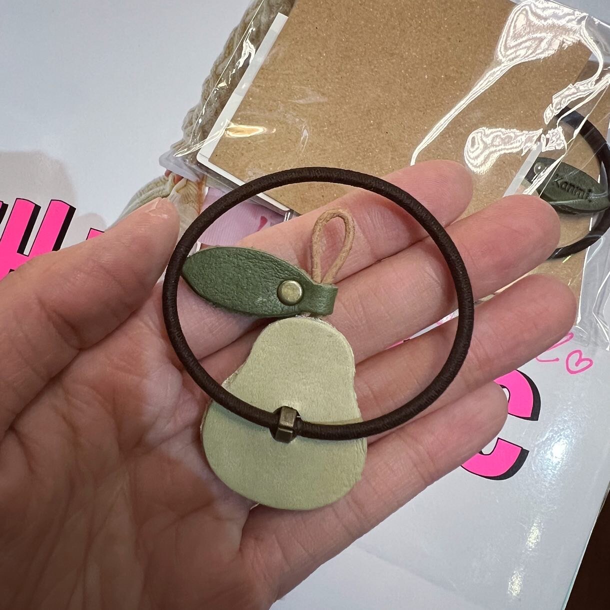 Kanmi Leather Pear Hair Band, made in Japan