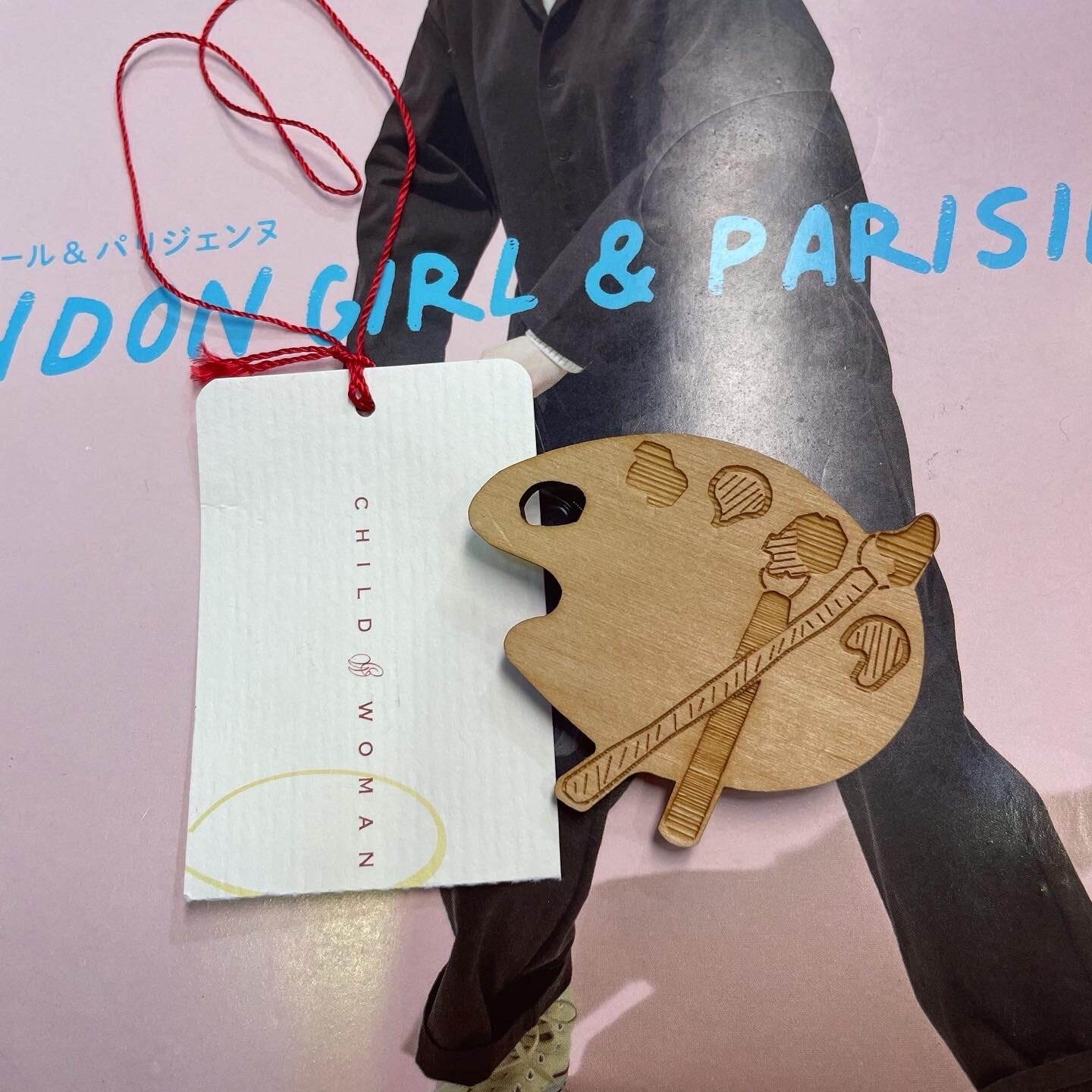 Childwoman Wood-made Brooch, made in Japan
