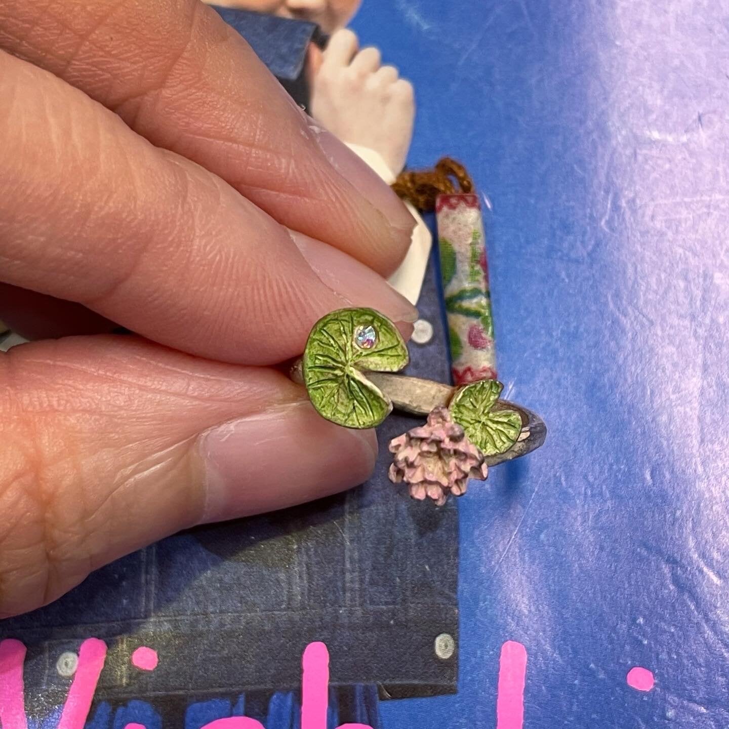 Sale- Palnart Poc Floral Ring, made in Japan