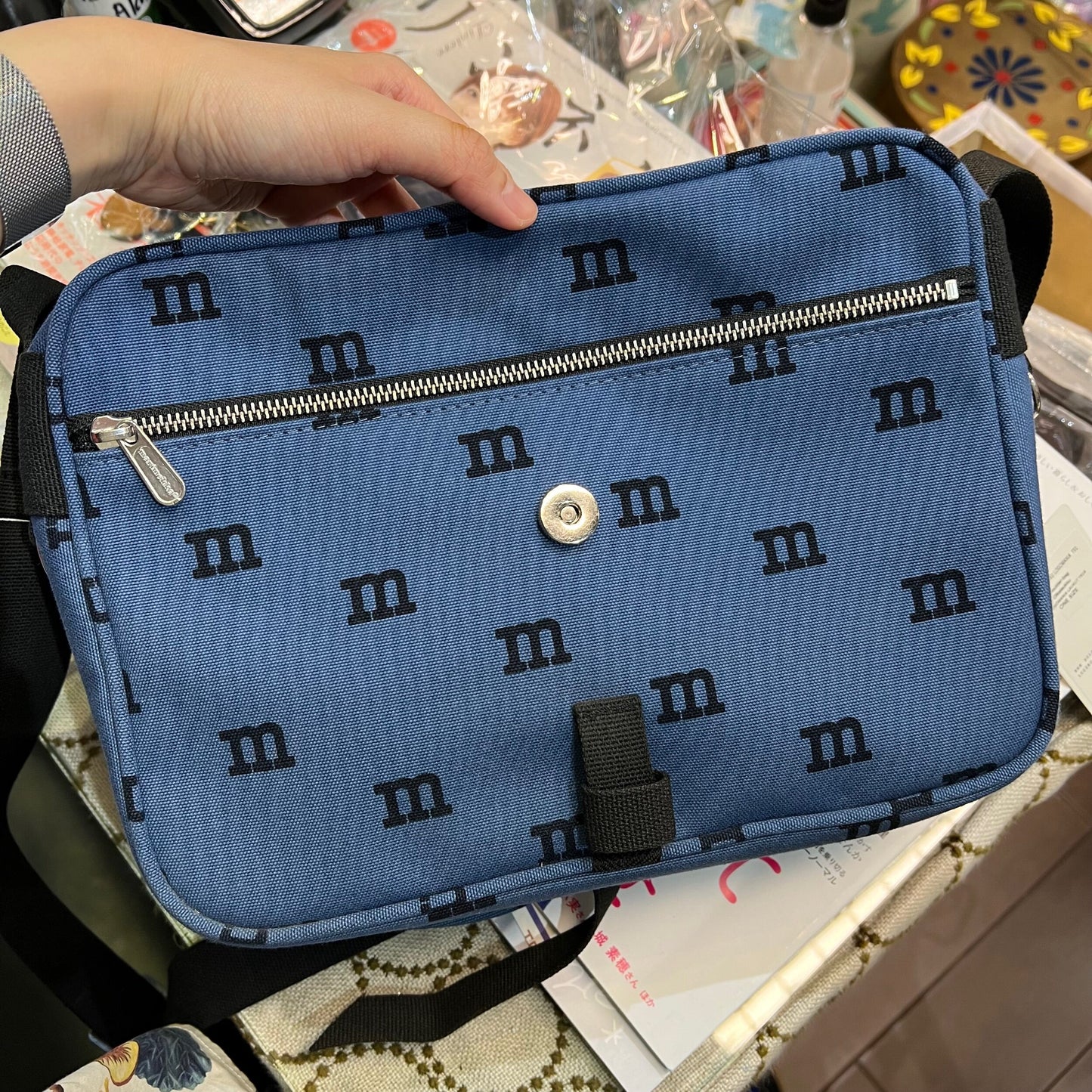 Sale- Marimekko Navy Logomania Shoulder Bag, made in Estonia
