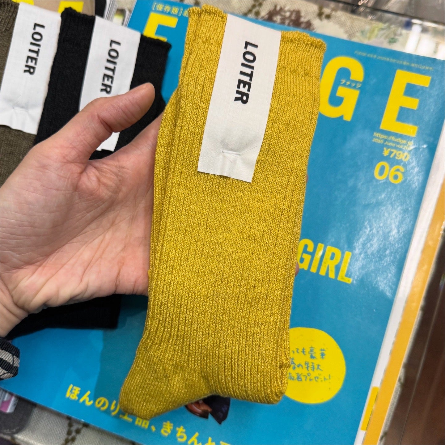Ichi LOITER Linen Rib Socks, 6 Colos, made in Japan