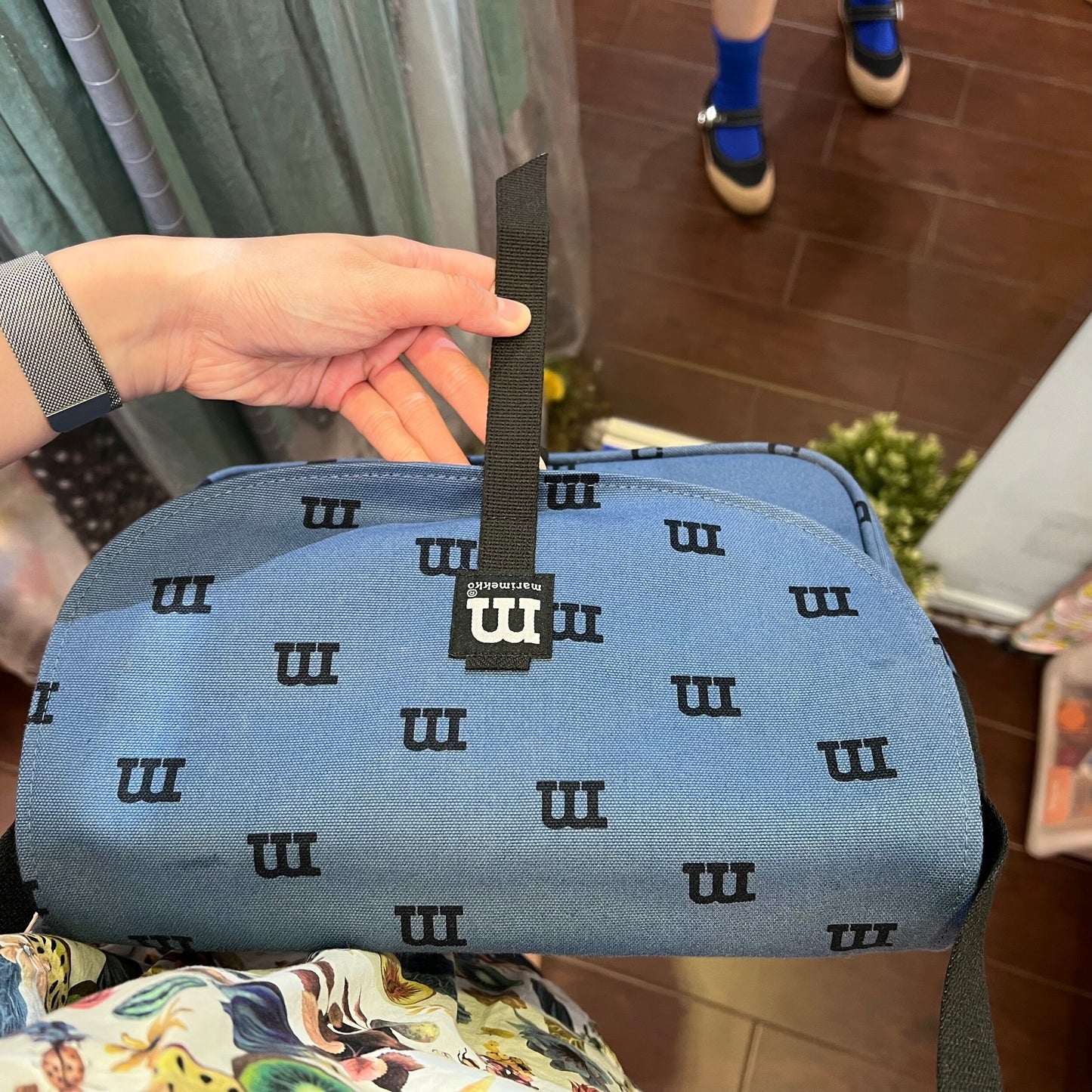 Sale- Marimekko Navy Logomania Shoulder Bag, made in Estonia