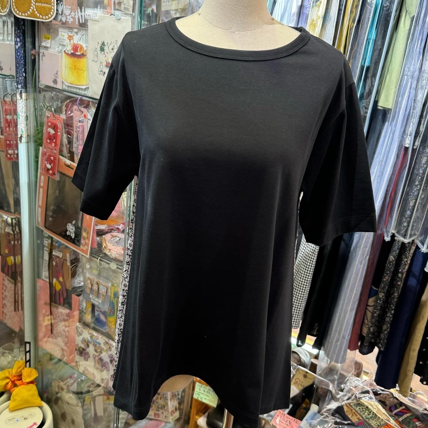 EXTRA20- Vent d Ouest X Liberty London Black Long T-shirt, made in Japan
