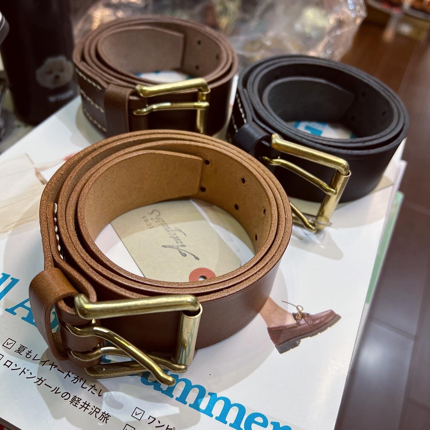 Sale- Ichi ANTIQUITES Cowhide Belt, 2 Colors, made in Japan