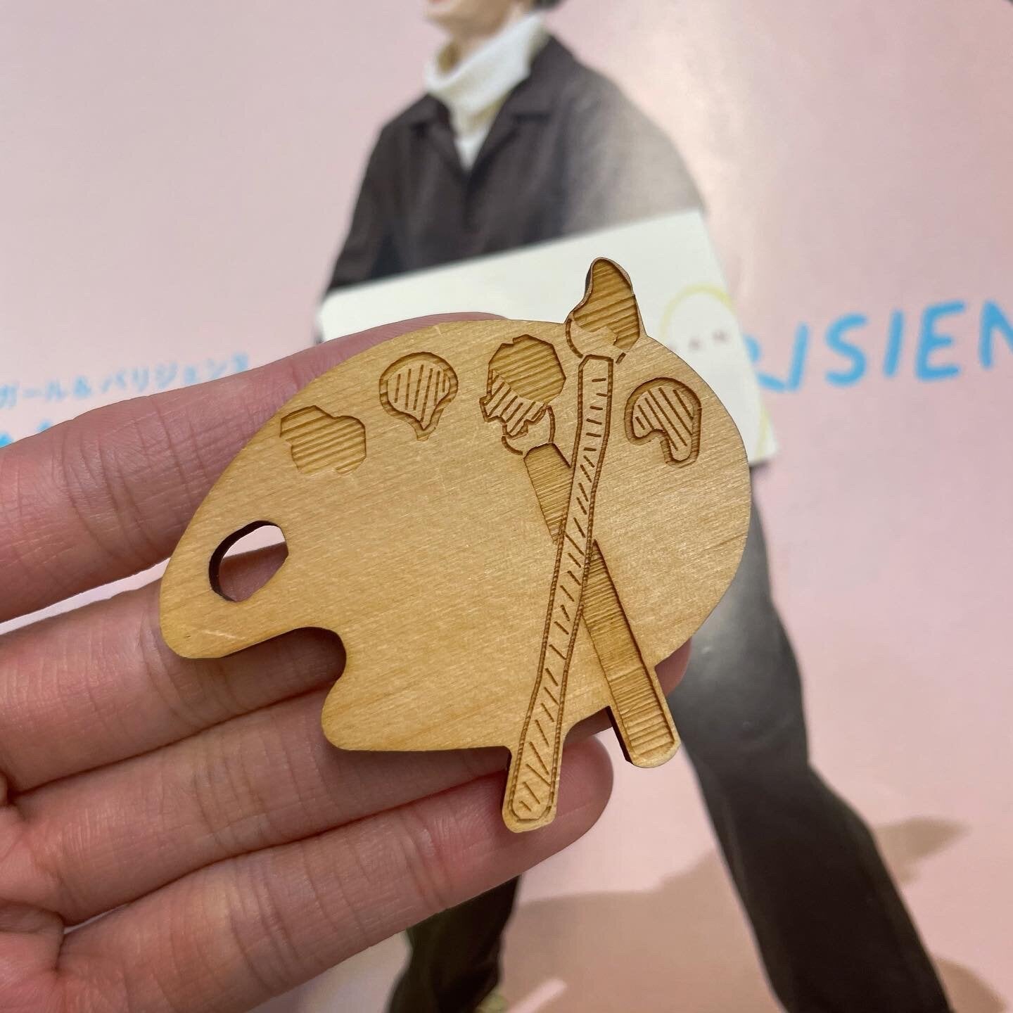 Childwoman Wood-made Brooch, made in Japan
