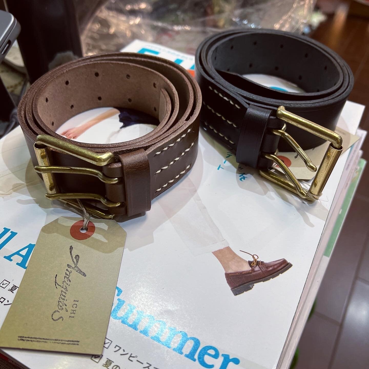 Sale- Ichi ANTIQUITES Cowhide Belt, 2 Colors, made in Japan